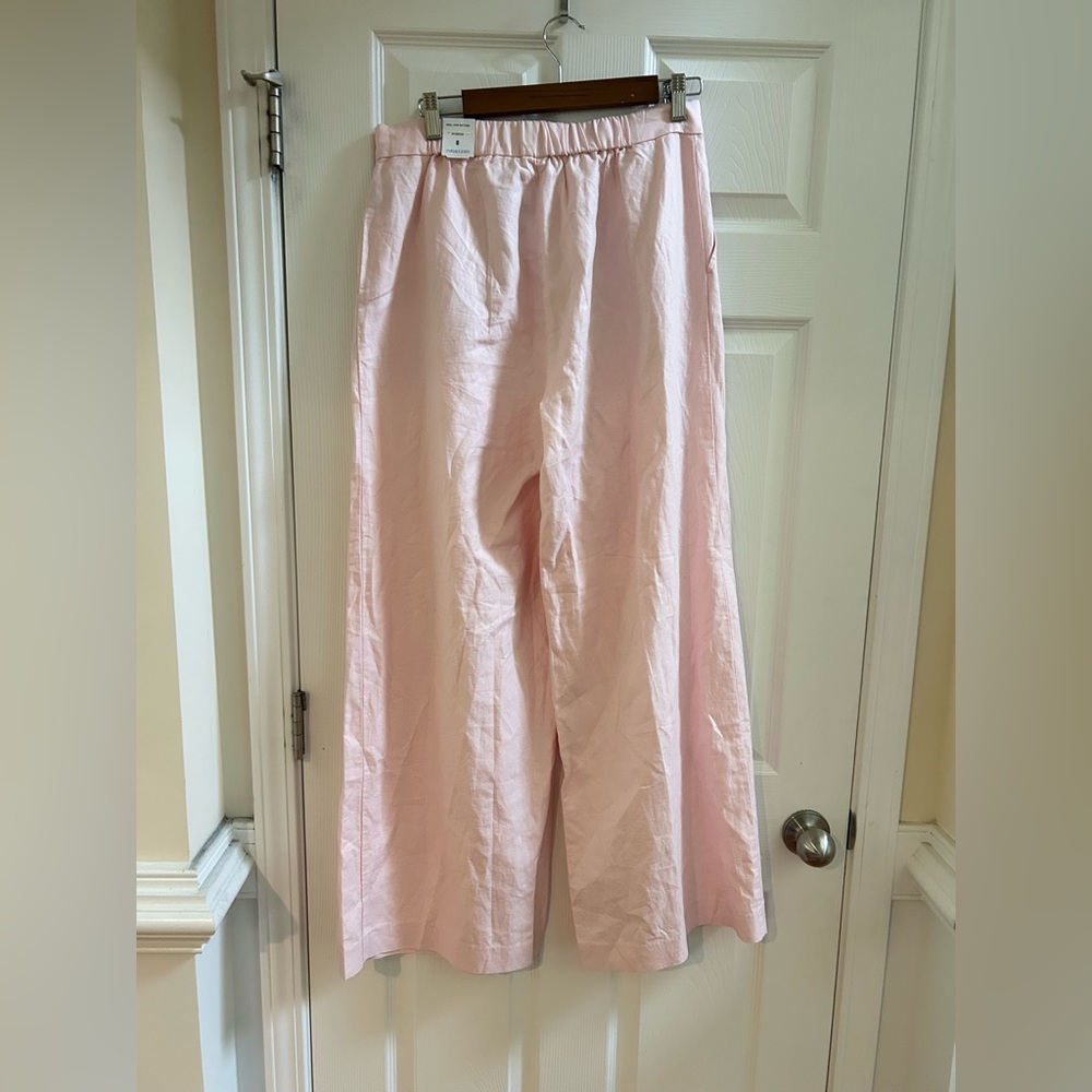 NWT J.McLaughlin Amal Linen-Blend Wide Leg Pant Pink Size 8 - Picture 4 of 6